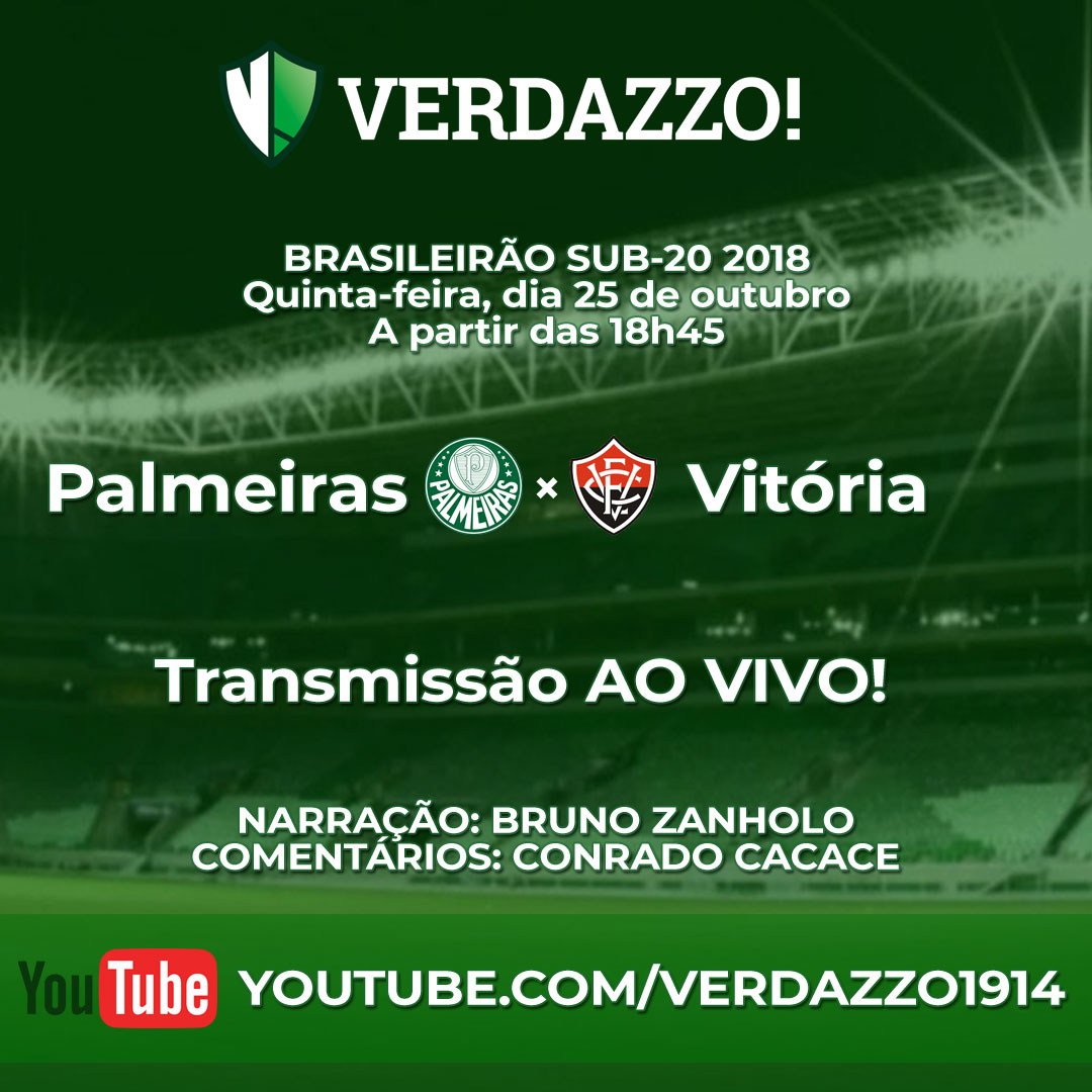 Transmissão Palmeiras x Vitória Sub-20