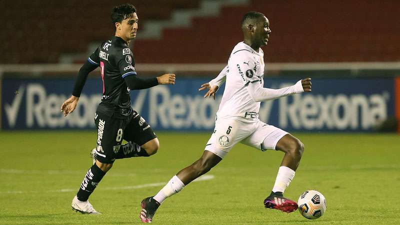 Patrick de Paula, do Palmeiras, em partida contra o Independiente Del Valle