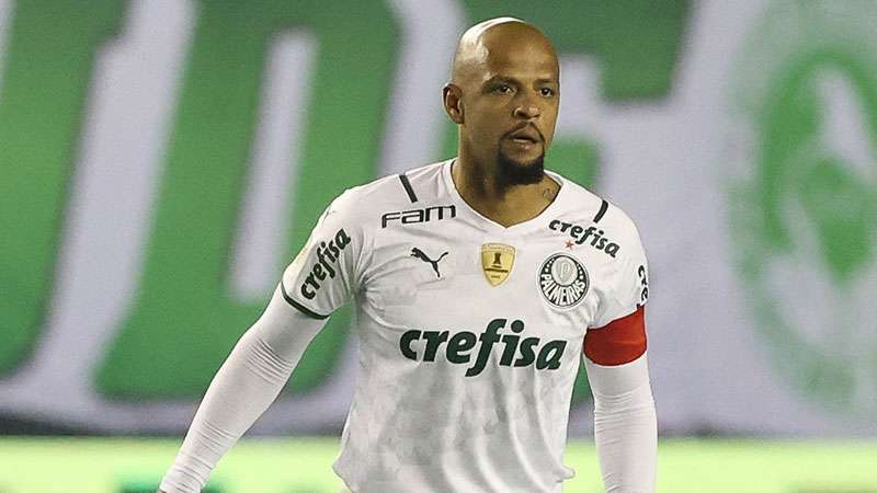 Felipe Melo em partida do Palmeiras contra o Juventude, em Caxias do Sul