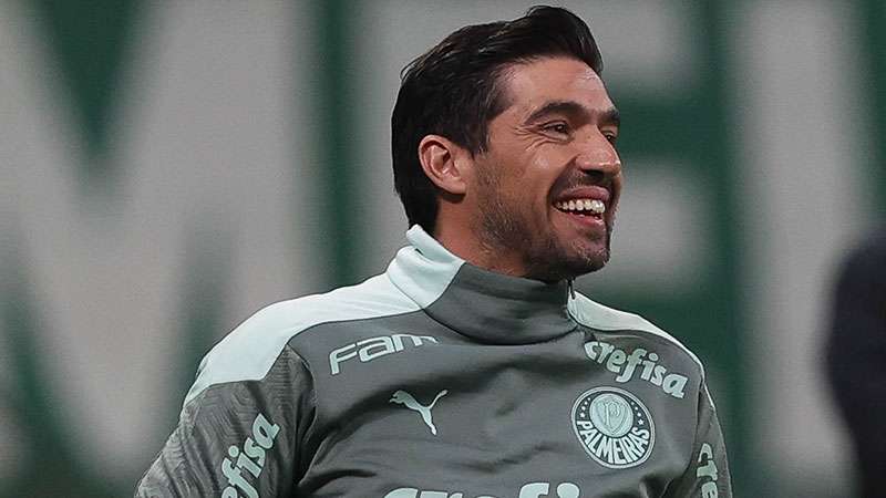 O técnico do Palmeiras, Abel Ferreira, durante a vitória sobre o Grêmio no Allianz Parque