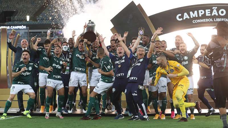 SE Palmeiras comemora a conquista da Libertadores 2020, no Estádio do Maracanã.