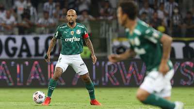 Felipe Melo durante jogo do Palmeiras contra o Atlético-MG, durante segunda partida válida pelas semifinais da Libertadores 2021, no Mineirão.