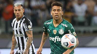 Marcos Rocha em jogo do Palmeiras contra o Atlético-MG, durante segunda partida válida pelas semifinais da Libertadores 2021, no Mineirão.