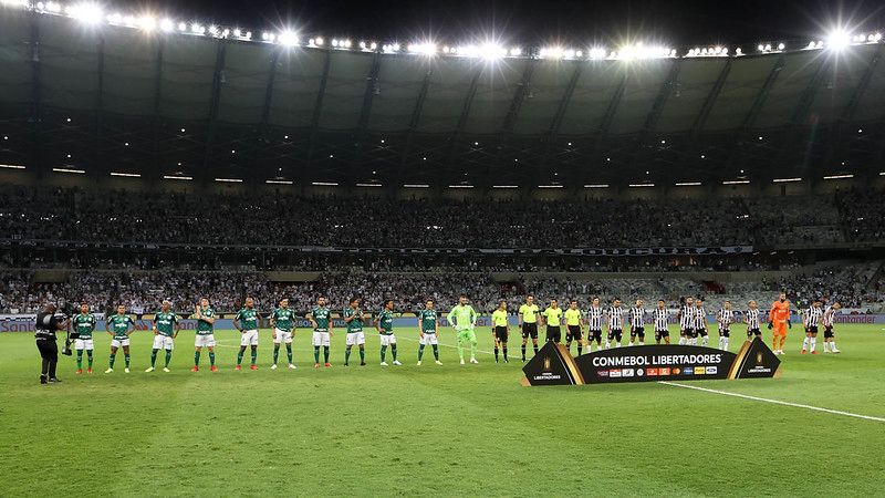 Palmeiras, em jogo contra o Atlético-MG, durante segunda partida válida pelas semifinais da Conmebol Libertadores 2021, no Mineirão.