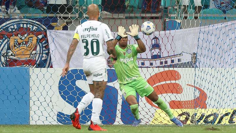 Jailson em jogo do Palmeiras contra o Bahia, durante partida válida pela vigésima sexta rodada, do Brasileirão 2021, na Fonte Nova.