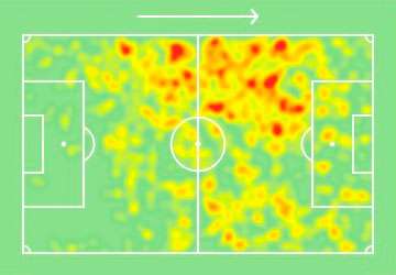 Mapa de calor do Zé Rafael em 2019, no Palmeiras – SofaScore