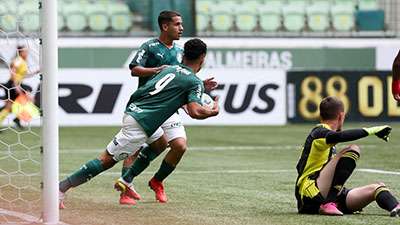 O atacante Gabriel Silva marcou pela 23ª vez em 23 jogos na temporada, pelo Palmeiras Sub-20.