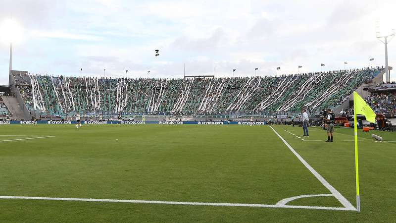 A torcida do Palmeiras no jogo contra o Flamengo, durante partida final da Libertadores 2021, no Estádio Centenário.