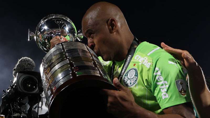 Jailson nas comemorações do Palmeiras pela conquista da Copa Libertadores 2021.