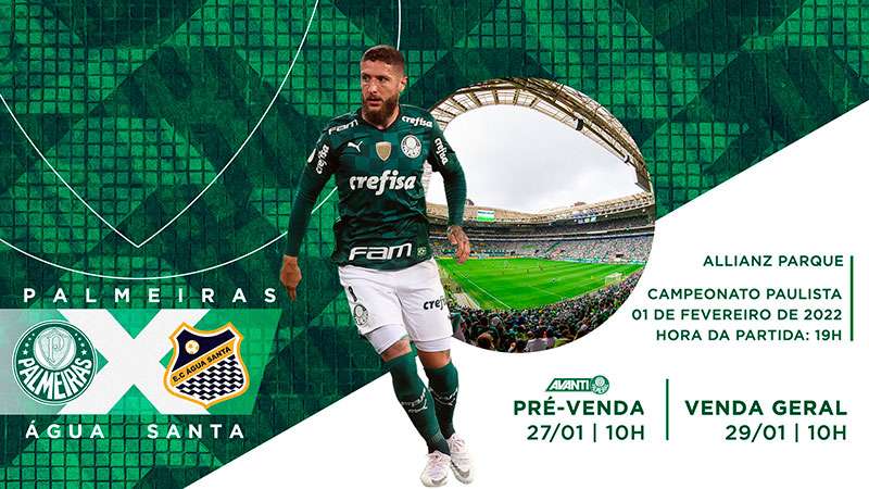 Com ingressos entre R$50 a R$120, Palmeiras abre venda para jogo contra o Água Santa.