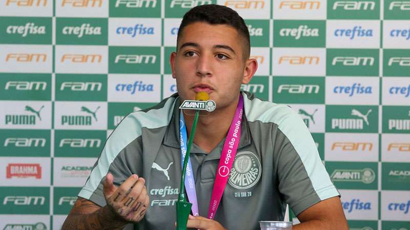 Pedro Bicalho em entrevista coletiva do Palmeiras, na Academia de Futebol, em São Paulo-SP.