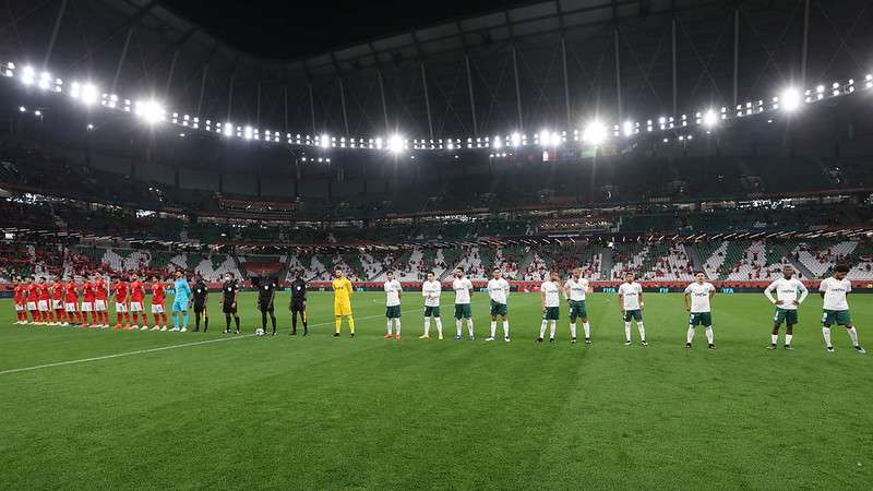 Al Ahly e Palmeiras, durante partida válida pelo terceiro e quarto lugar da Copa do Mundo de Clubes da FIFA 2020, no Estádio Education City.