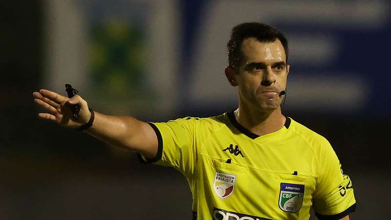 Thiago Luis Scarascati em jogo do Palmeiras contra o Santo André, durante partida válida pela décima rodada do Paulistão 2022, no do Canindé.