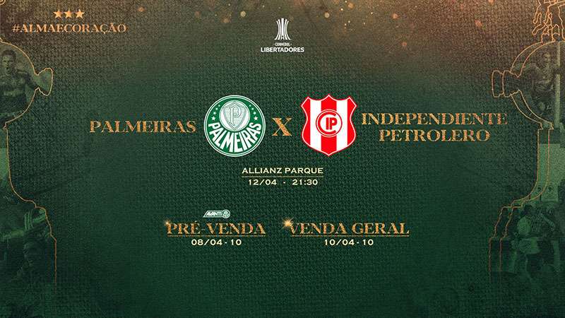 Ingressos para Palmeiras x Independiente Petrolero começam a ser vendidos nesta sexta-feira.