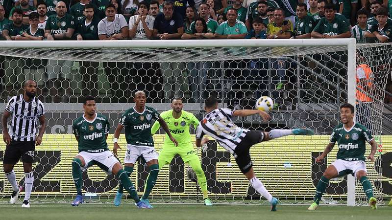 Murilo, Danilo, Weverton e Marcos Rocha em jogo do Palmeiras contra o Ceará, durante partida válida pela primeira rodada do Brasileirão 2022, no Allianz Parque.