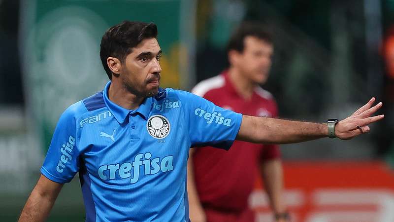 Abel Ferreira em jogo do Palmeiras contra o Fluminense, durante partida válida pela quinta rodada do Brasileirão 2022, no Allianz Parque.