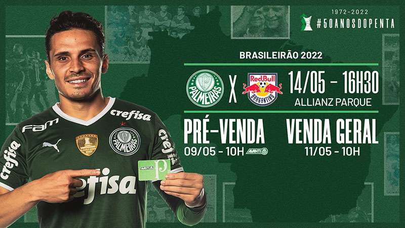 Ingressos para Palmeiras x Red Bull Bragantino começam a ser vendidos nesta segunda-feira.