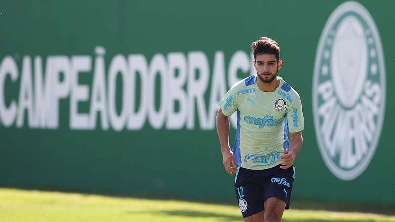 Flaco Lopéz durante treinamento do Palmeiras na Academia de Futebol.