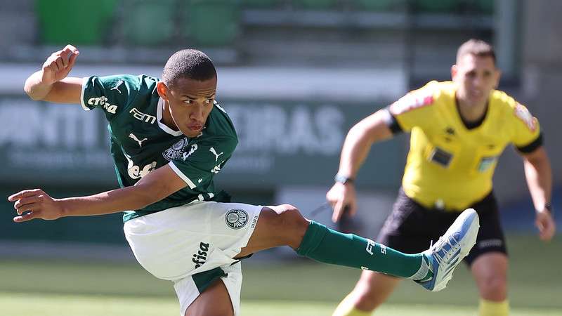 Jhon Jhon em partida pelo Palmeiras contra o Ceará, válida pela quinta rodada do Campeonato Brasileiro Sub-20, no Allianz Parque, em São Paulo-SP.