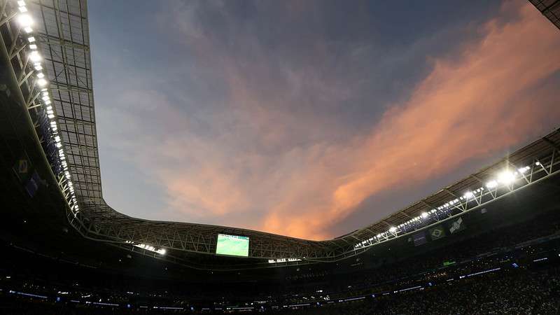 Entardecer durante o jogo entre Palmeiras e Internacional, durante partida válida pela décima nona rodada do Brasileirão 2022, no Allianz Parque.