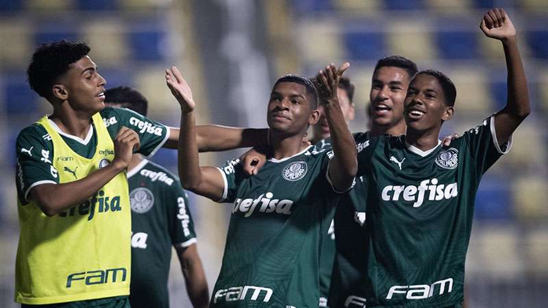 Paulista Sub-17: Palmeiras goleia Ska Brasil no 1º jogo da final.