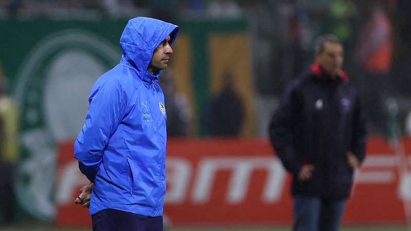 Abel Ferreira em jogo do Palmeiras contra o Fortaleza, durante partida válida pela trigésima quinta rodada do Brasileirão 2022, no Allianz Parque.