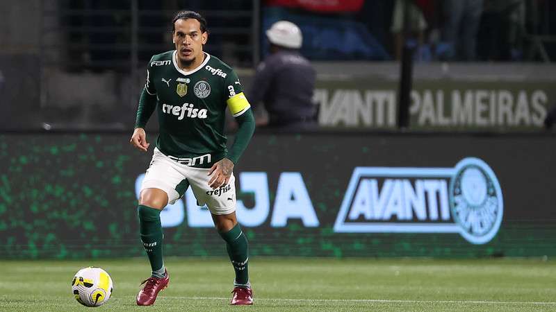 Gustavo Gómez em jogo do Palmeiras contra o América-MG, durante partida válida pela trigésima sétima rodada do Brasileirão 2022, no Allianz Parque.