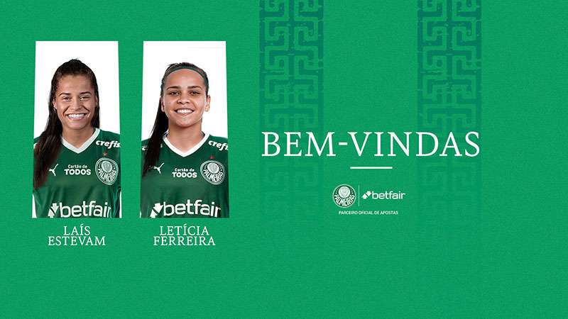 Palmeiras anuncia mais 2 reforços para o time feminino.