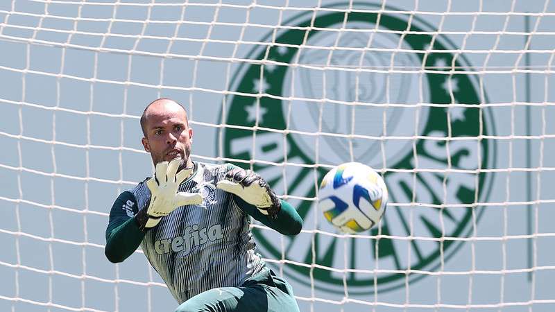 Marcelo Lomba durante treinamento do Palmeiras na Academia de Futebol.