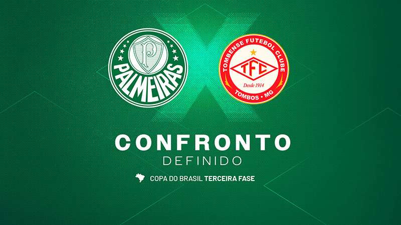 Palmeiras enfrentará o Tombense na 3ª fase da Copa do Brasil.