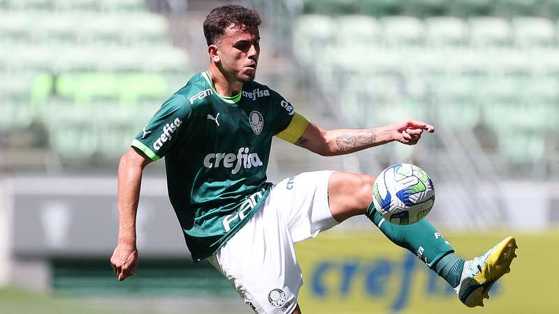 Pedro Lima durante partida do Palmeiras contra o Fortaleza, válida pela quarta rodada do Campeonato Brasileiro Sub-20, no Allianz Parque, em São Paulo-SP.