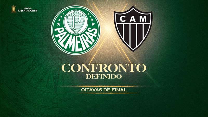 Filme repetido: Palmeiras enfrenta Atlético-MG nas oitavas da Libertadores.