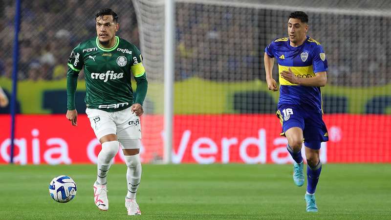 Gustavo Gómez e Murilo somam números expressivos contra o Boca Juniors. Gustavo Gómez em disputa pelo Palmeiras contra o Boca Juniors, durante primeira partida válida pelas semifinais da Libertadores 2023, em La Bombonera.