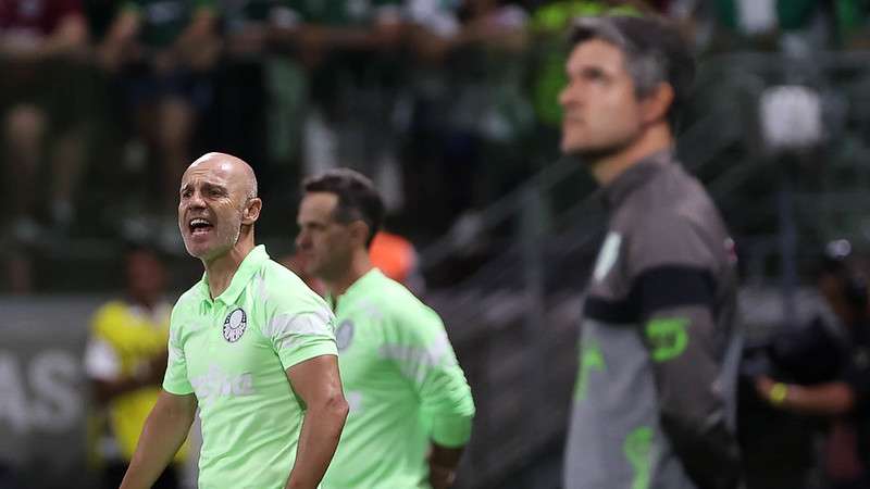 Vitor Castanheira em jogo do Palmeiras contra o América-MG, durante partida válida pela trigésima sexta rodada, do Brasileirão 2023, no Allianz Parque.