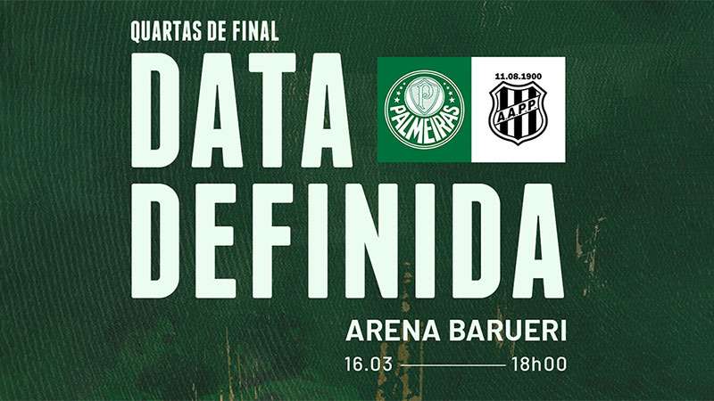 FPF define data e horário de duelo entre Palmeiras x Ponte Preta; confira.