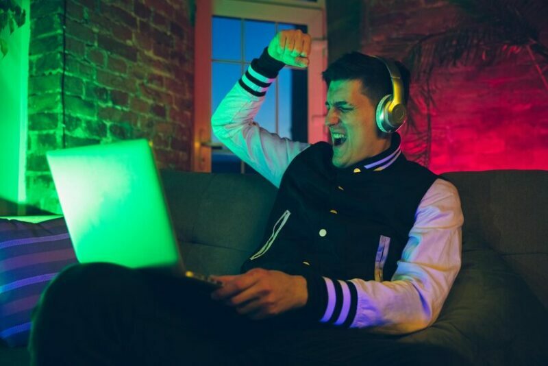 Gamers enjoying a balanced online gaming session together