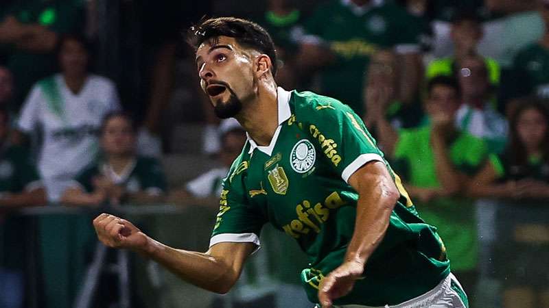 Flaco López durante partida pelo Palmeiras contra o Santos, válida pela segunda final do Paulistão 2024, no Allianz Parque, em São Paulo-SP.