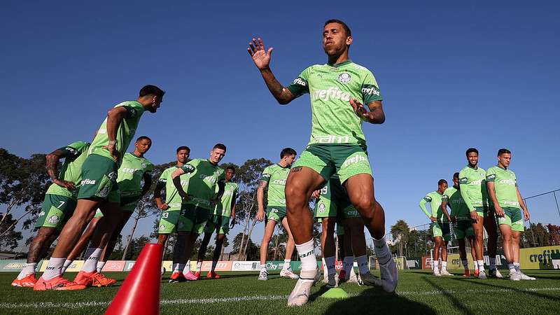 Marcos Rocha durante treinamento do Palmeiras na Academia de Futebol.